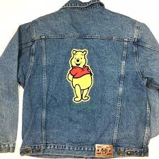 Vtg 80's Winnie the POOH Blue Jean Trucker Jacket Disney ...