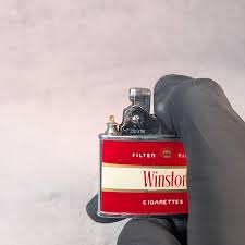 Vintage Winston Cigarettes Lighter - Flat Advertising Lighter ...