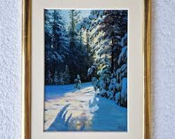 VINTAGE ORIGINAL Ölgemälde Landschaft, Wintermorgen im Wald, Schneeszene Wandkunst, Wald witer Ölgemälde des Ukrainischen Künstlers - Etsy.de