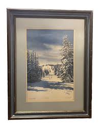 Linda Roberts Skiing The Ridge Limited Edition Signed Art Print Framed 499/650 | eBay