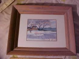 ORIGINAL Watercolor Painting Surface Mounted "Winter Haven ...