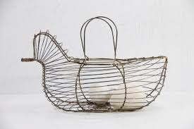 Wire Egg Basket Vintage | Brass Bird Design – Debra Hall ...