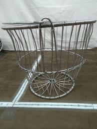 VINTAGE Silver METAL WIRE 13" ROUND ORCHARD APPLE POTATO EGG ...