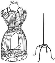 Black Metal Adjustable Wire Frame Dress Form Stand ...