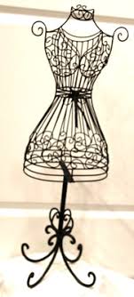 Black Metal Wire Dress Form Mannequin Jewelry Stand ...