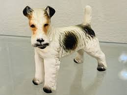 Vintage Handsome Wirehair FOX TERRIER Dog Figurine Ceramic ...