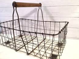 Lg Vintage Wire Metal Grocery Store Shopping Basket, Storage - Etsy