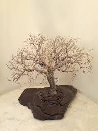 Large Mid Century Modern Twisted Wire Metal Stone Tree ...