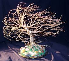 Original "Intricate Wire Bonsai Sculpture with Beads and ...