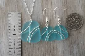Made in Hawaii, Wire wrapped Turquoise Bay blue sea glass ...