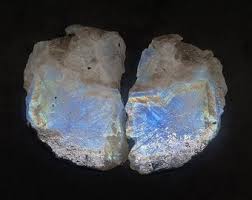 Natural Rainbow Moonstone Rough Pair: Unpolished Designer ...