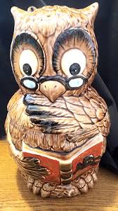 Vintage 12 1/2" 1970's Japanese Wise Owl With Book Cookie ...