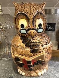 Vintage 1970s Professor Owl Cookie Jar: Wise Old Owl With ...