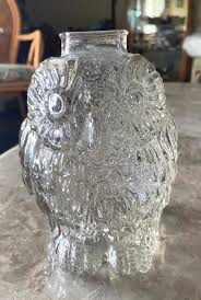 Vintage Wise Old Owl Glass Bank Clear Glass With a Slight ...