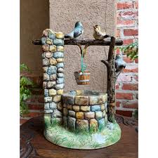 Antique French Majolica Bird Wishing Well Flower Holder ...