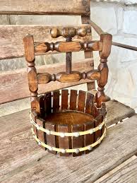 Vintage Wooden Wishing Well Nut Cracker Bowl: MCM Nutcracker ...