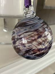 Blown Glass Purple Swirl Ball Christmas Ornament | eBay