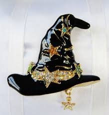 Super Sale/large Vintage Witches Hat With Crystal Stars ...