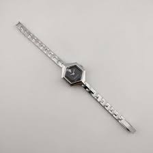 Wittnauer Petite Silver Tone Watch, Large Hexagonal Dial, Link Strap - I Like Mikes Mid Century Modern