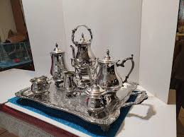 Vintage Wm Roger's Silver Plate Serving Tea Coffee Set With ...