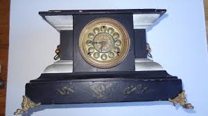 Antique Mantel Shelf Clock With Lion Heads - Working | eBay