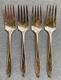Set of FOUR Oneida Silver Silverplate Adam Salad Forks | eBay