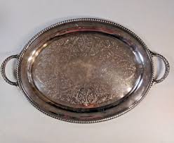 Vintage Wm. Rogers 881 Large 20-in Oval Handled Silverplate ...