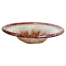 German Red Glass Bowl by Karl Wiedmann for WMF Ikora, 1930s ...