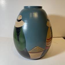 Vintage Folk Art Hand Painted South American Vase - Vibrant ...
