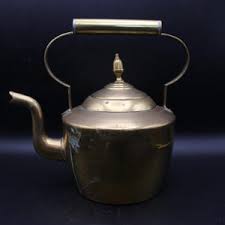 Etched Brass Vintage Kettle, Ornamental Vintage Brass Kettle / Teapot With Handle, Vintage Kitchen Decor - Etsy