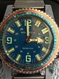 VINTAGE WOLBROOK SKINDIVER WORLD TIMER MEN'S MECHANICAL WIND ...