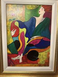 Linda Le Kinff Original Oil On Board Female Portrait 1996 ...