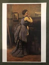POSTCARD UNPOSTED PARIS, FRANCE- THE LOUVRE, WOMAN IN BLUE, c. 1874 | eBay