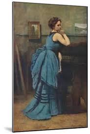 Femme en bleu', 1874, (1939)' Giclee Print - Jean-Baptiste-Camille Corot | Art.com