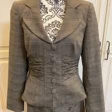 Nine West | Skirts | Nine West Size 8 Brown Plaid Long Sleeve Blazer And Skirt 2piece Suit | Poshmark