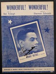 JOHNNY MATHIS Signed Autograph Auto "Wonferful ...