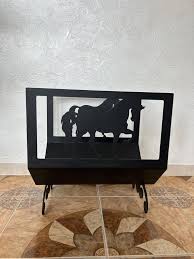 Fireplace Log Holder Metal Decor for Fireplace in Natural Theme With a Horse - Etsy