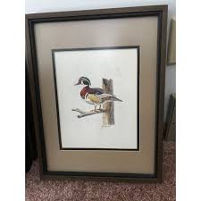 Vtg John Heath Michigan Artist "Wood Duck" Framed 1970's | eBay