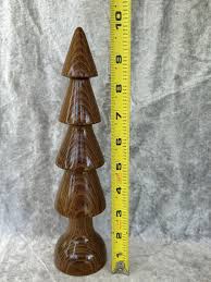 2 Hand Crafted Turned Wood Rustic Trees Assorted Wood Turned Christmas tree | eBay