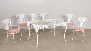 Sold at Auction: Mid-Century Wrought Iron Patio Table & 4 Chairs