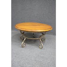 Century Distressed Cherry & Iron Coffee Table | Chairish