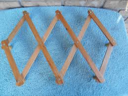 Vintage Wood 10 Peg Accordion Expandable Coffee Cup Mug Hat ...