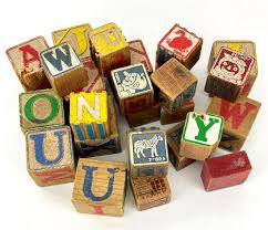 Antique Vintage Wooden Children's Building Blocks Alphabet & Pictures Lot of 25 | eBay