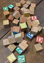 Fifty Vintage Children's Alphabet Wooden Blocks - Etsy Australia