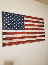 Handmade Wood white stripe American Flag 36x20 Charred Pine ...
