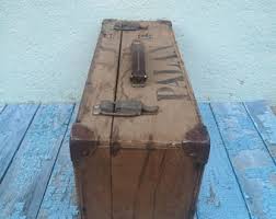 Vintage Wooden Suitcase, Old Box With Handle and Inscriptions, Rare Home or Industrial Decor, Antique Large Suitcase Box for Decoration - Etsy