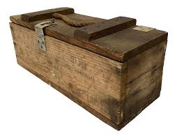 Vintage Handcrafted Wood Ammunition Box | Chairish