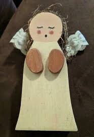 Vintage Handmade Wooden Wood Angel Christmas Nativity Scene ...