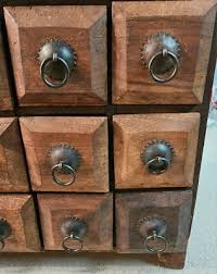 Vintage Handcrafted Wooden Gothic Apothecary / Spice / Tea Chest Of 12 Drawers | eBay