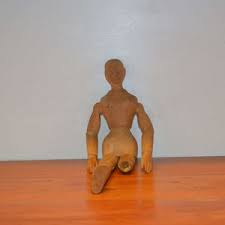 Vintage Antique wood mannequin composition doll carved folk ...